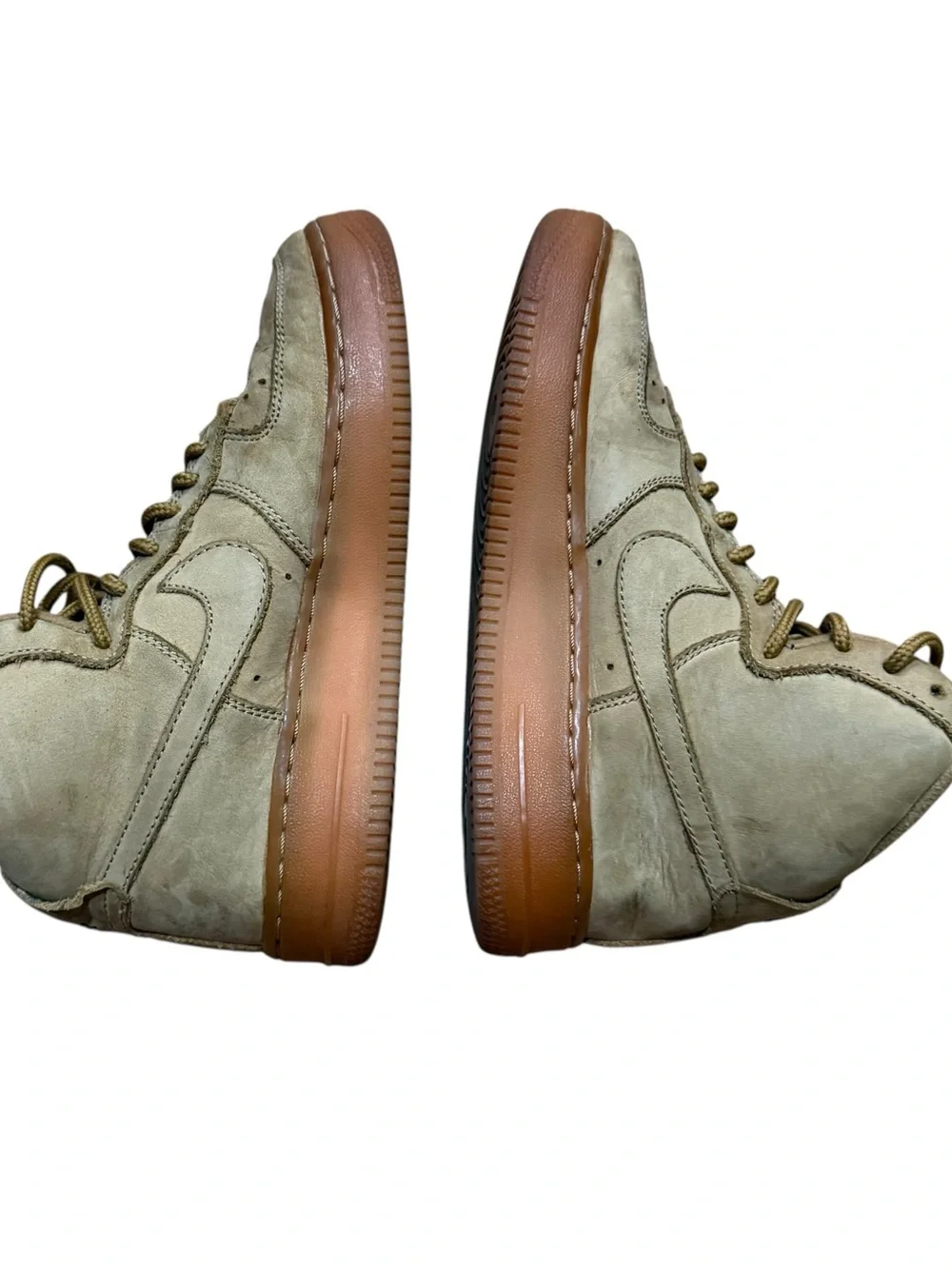 Air Force 1 High Flax Wheat Tan Shoes Gum Sole Sneakers Size 4 Y Big Kids